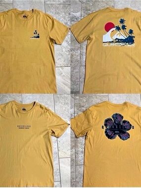 Quiksilver Men's Yellow Graphic T-Shirts